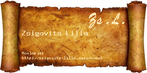 Zsigovits Lilla névjegykártya